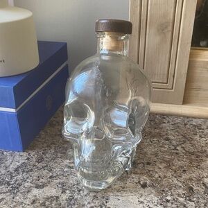 Clear Glass Skull Decor Piece